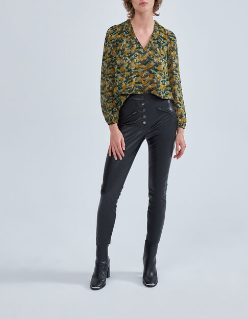 Women’s lichen blouse with green camouflage print - IKKS