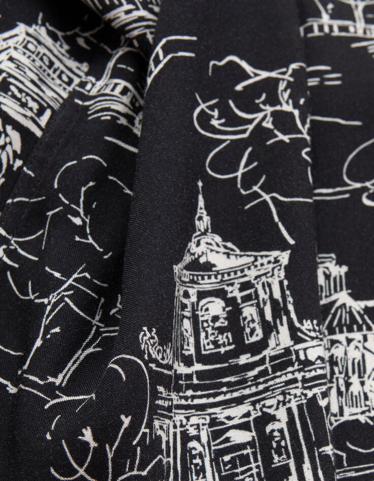 Pure Edition-Heren zwart toile de Jouy SLIM overhemd-7