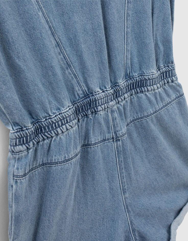 M&auml;dchenkurzoverall aus blauem Jeansstoff-4