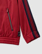 Cardigan zippé rouge rayures marine garçon-4