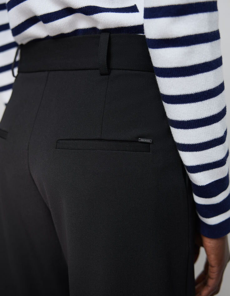 Schwarze Hose mit weitem Bein für Damen-6