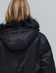 Parka negra de rayas para mujer-6