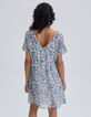 Women’s ecru ikat diamond print dress with laced back-3