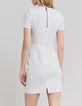 Robe crayon blanc cass&eacute; avec plis Femme-3