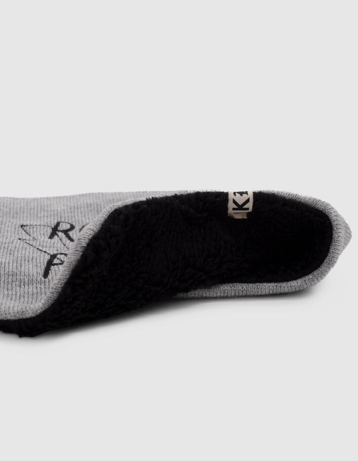 Gorro-máscara y snood punto gris niño-6