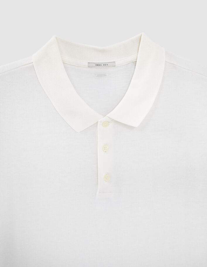 Herren-Poloshirt aus Baumwollmodal in Off White - IKKS