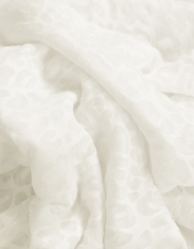 Tee-shirt blanc motif léopard en transparence-6