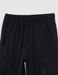 Pantalon BATTLE noir taille élastiquée garçon-2