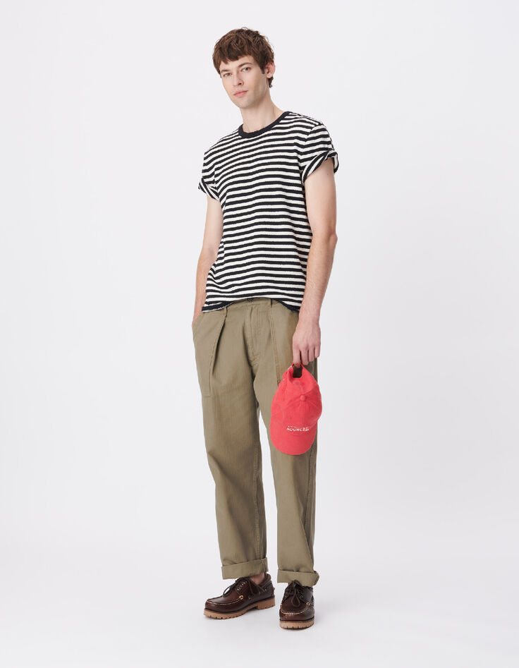 Pantalon charpentier kaki coton bio Homme-1