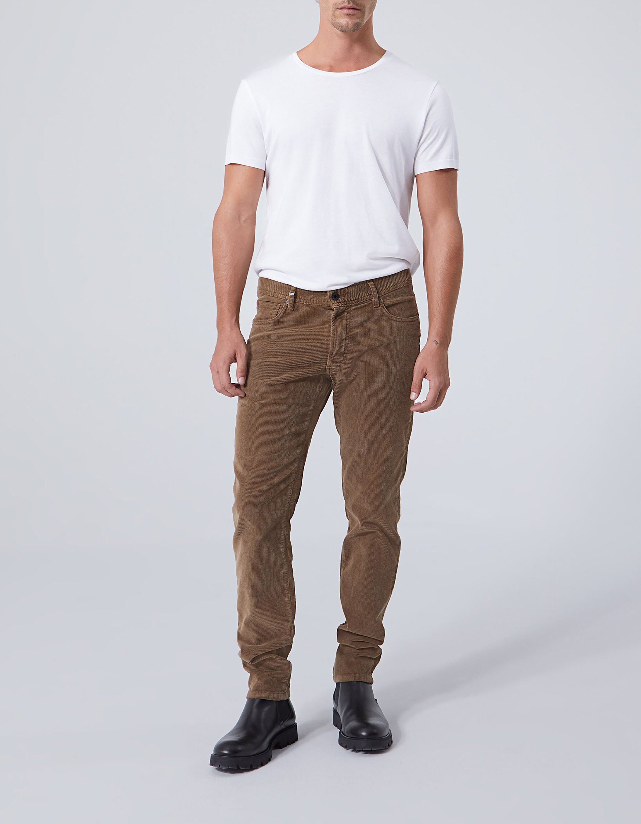 Pantalon SLIM cappuccino en velours Homme
