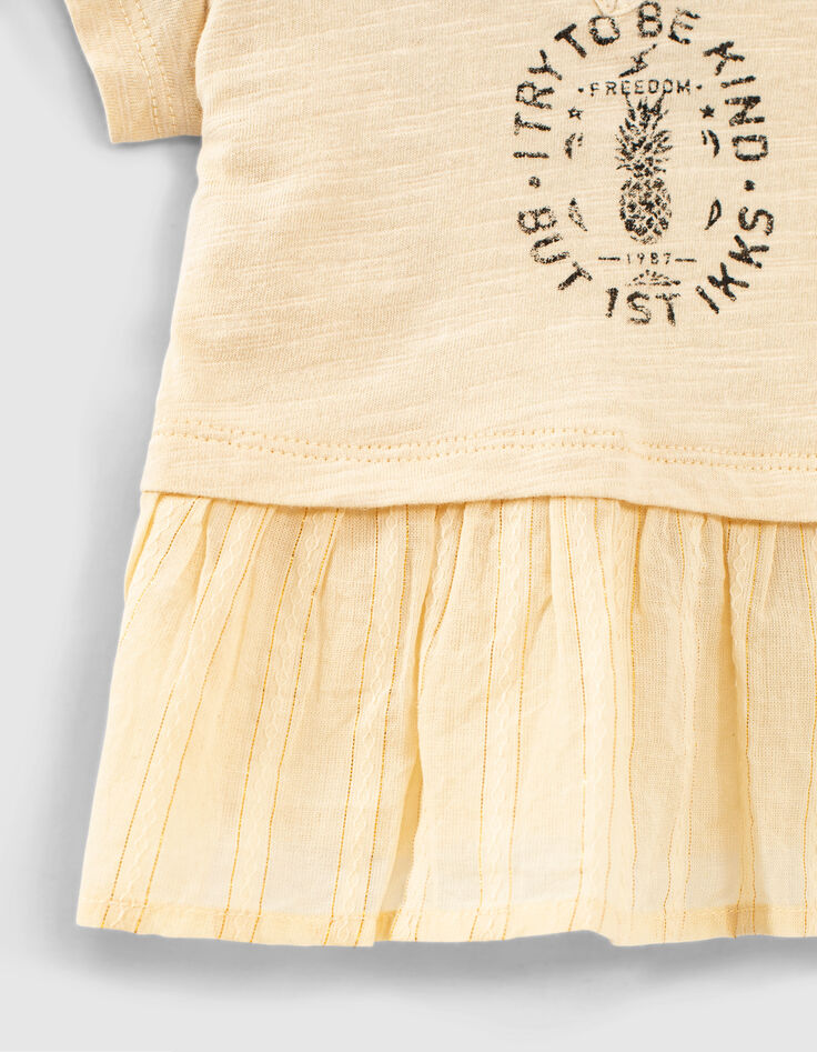 Weizengelbes Mix-and-Match Babymädchen-T-Shirt mit Message-4