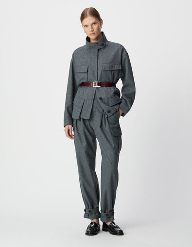 Pantalon battle gris flanelle Femme - IKKS