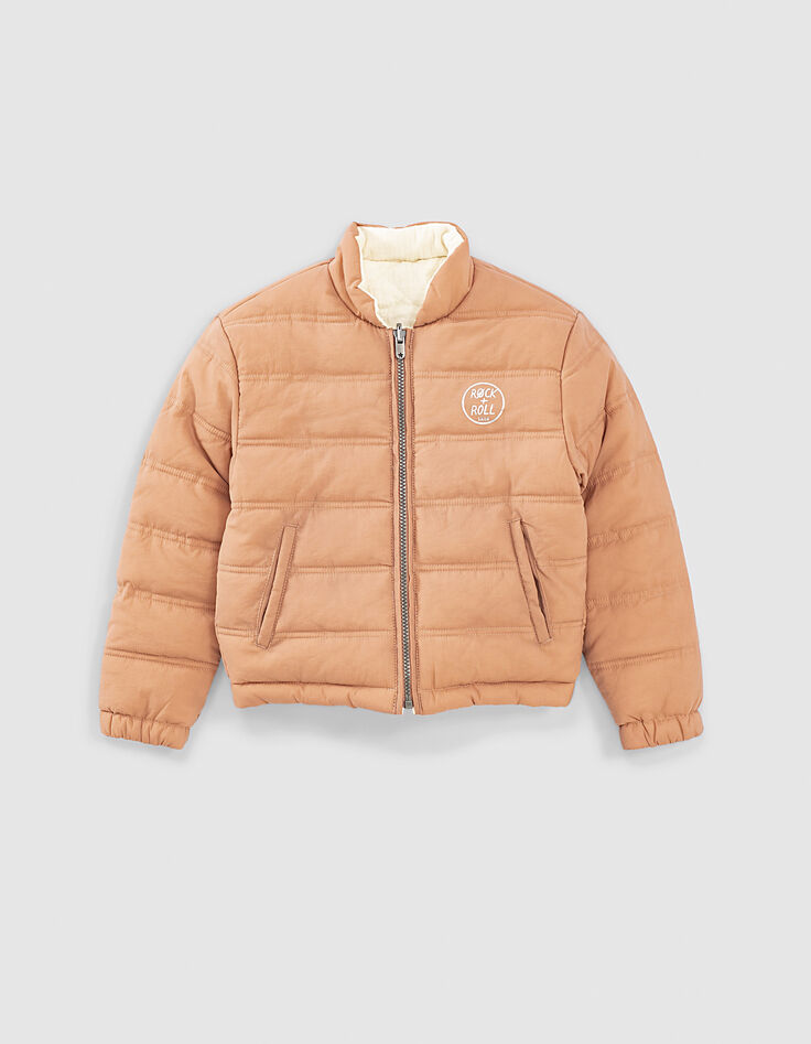 Girls’ dusty pink/ecru recycled reversible jacket-2