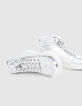 Sneakers montantes silver cuir métallisé Femme-7