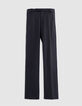 Pantalon de tailleur noir ajusté maille Milano Femme-6
