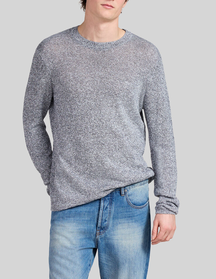 Pull azur tricot mouliné ajouré Homme-1 Pull azur tricot mouliné ajouré Homme-1