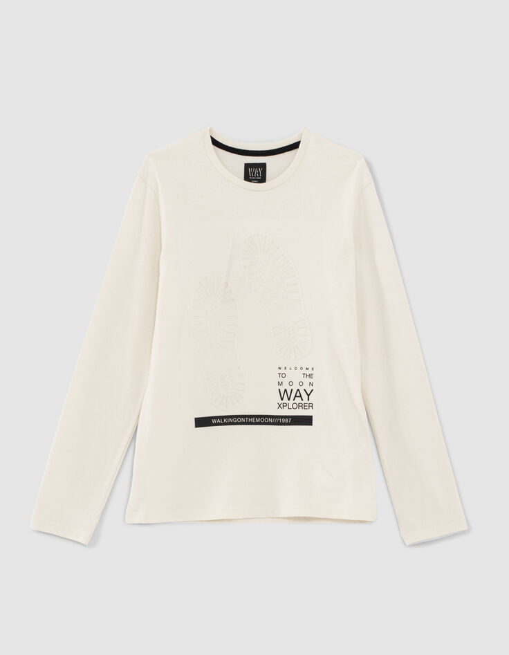 T-shirt mastic empreintes pas emboss&eacute;es gar&ccedil;on-1