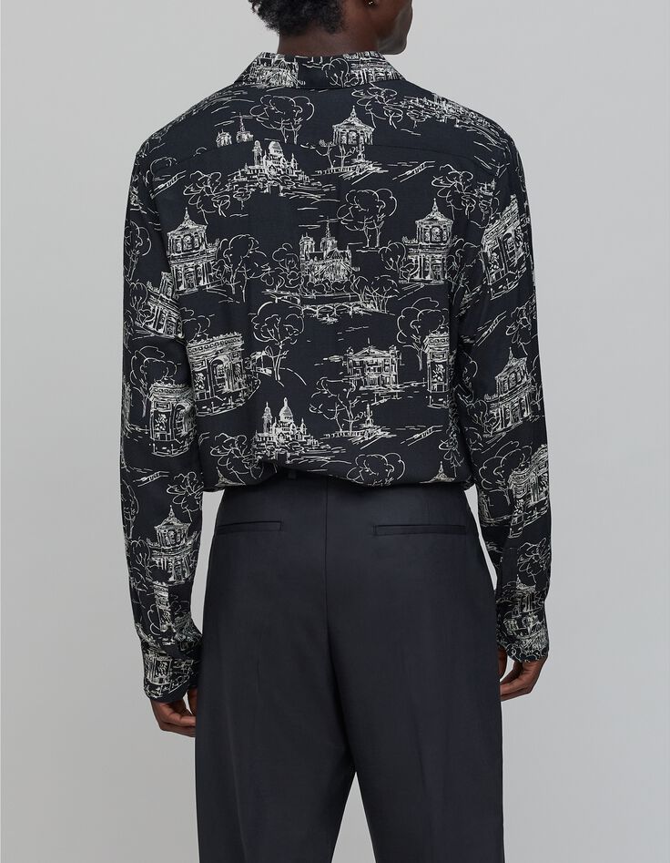 Pure Edition-Camisa negra toile de Jouy SLIM para hombre-3 Pure Edition-Camisa negra toile de Jouy SLIM para hombre-3