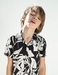 Boys’ black and ivory flower mini me Ecovero® shirt-1
