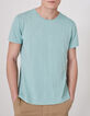 Wassergr&uuml;nes Herren-T-Shirt aus Baumwolle und Hanf-1