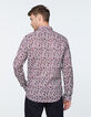 Wijnrood SLIM fit overhemd gebloemde Liberty stof Heren-3
