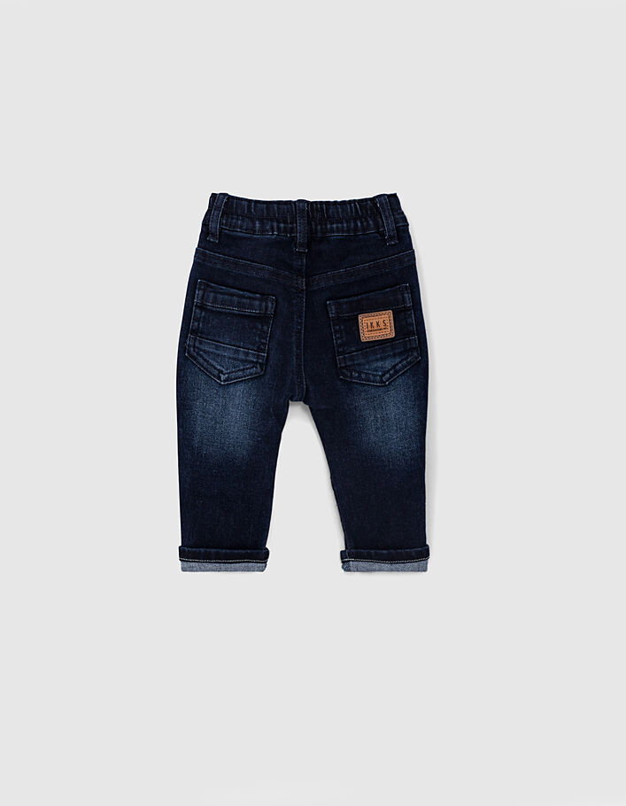 Baby boys’ rinse wash jeans with textured chevrons - IKKS