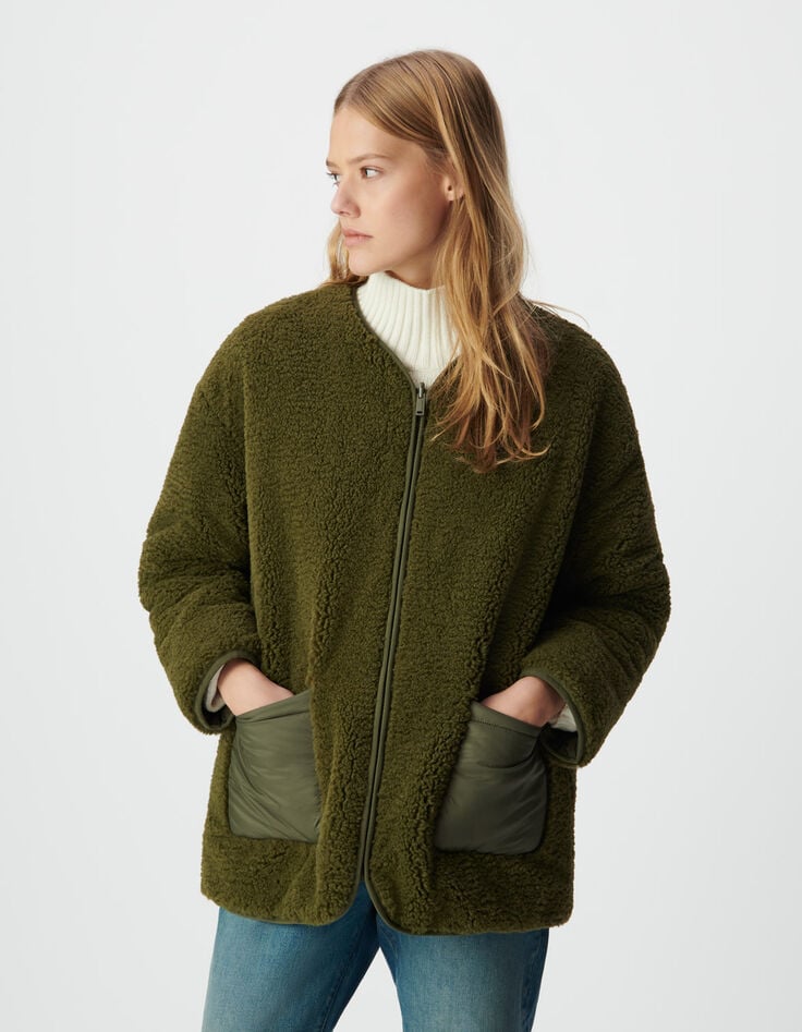 Khakifarbener 3-in-1 Parka und Wendeanorak Damen-6 Khakifarbener 3-in-1 Parka und Wendeanorak Damen-6