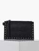 El dúo de bolsas de cuero negro visual de la mujer flash-5