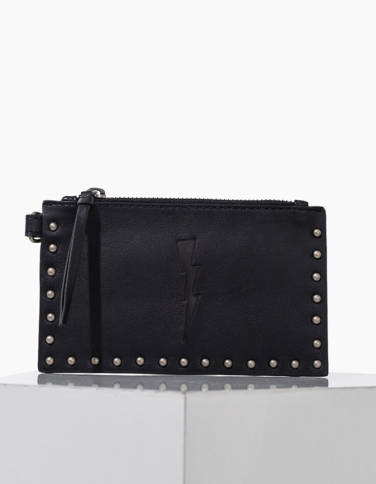 El dúo de bolsas de cuero negro visual de la mujer flash-5