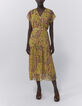 Gelbes, langes Damenkleid mit Summer-Paisleyprint-1