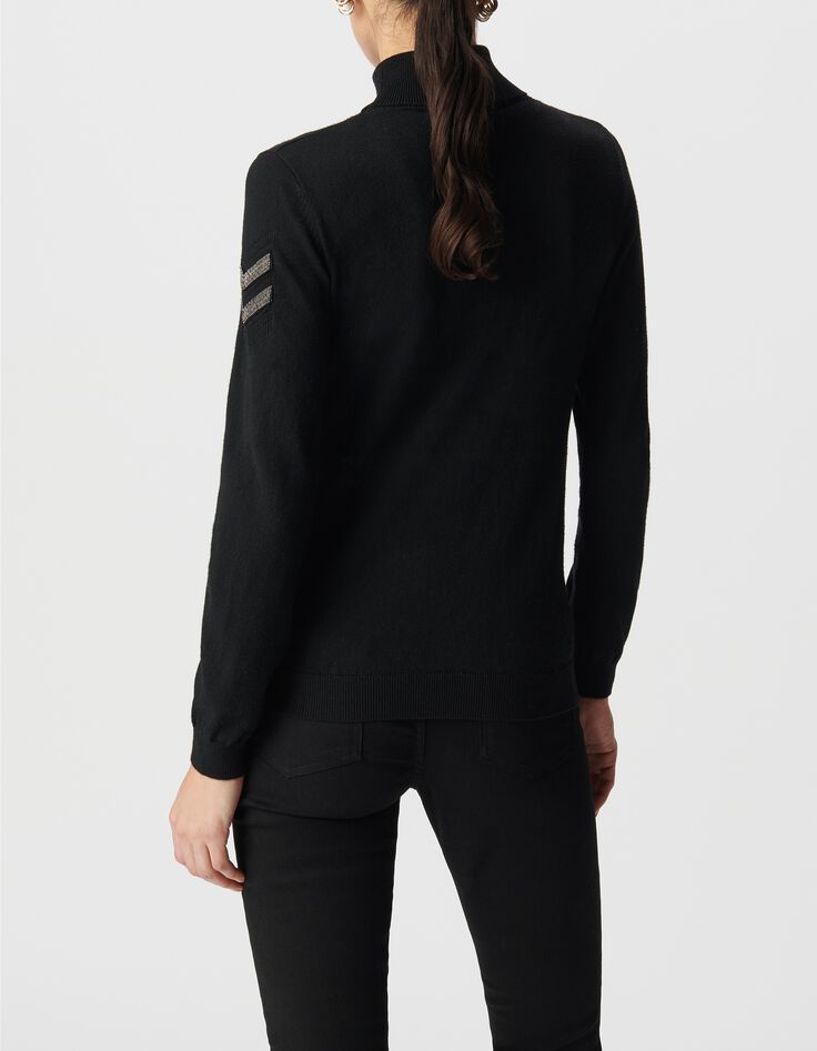 Women&rsquo;s military-style beaded knit roll neck sweater-3