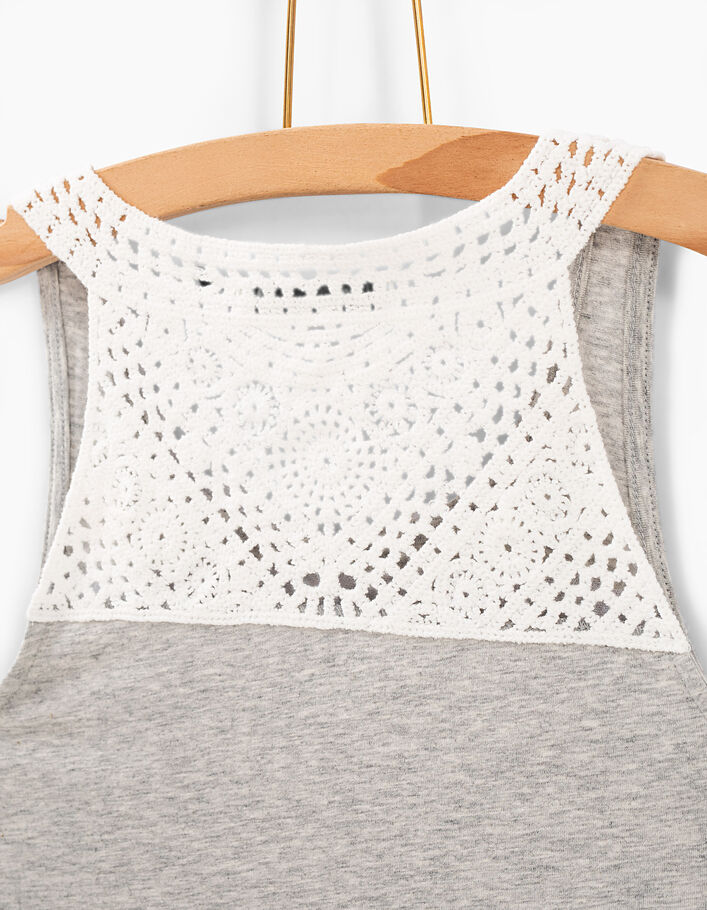 Girls’ grey marl DREAM HLDYS embroidered vest top - IKKS
