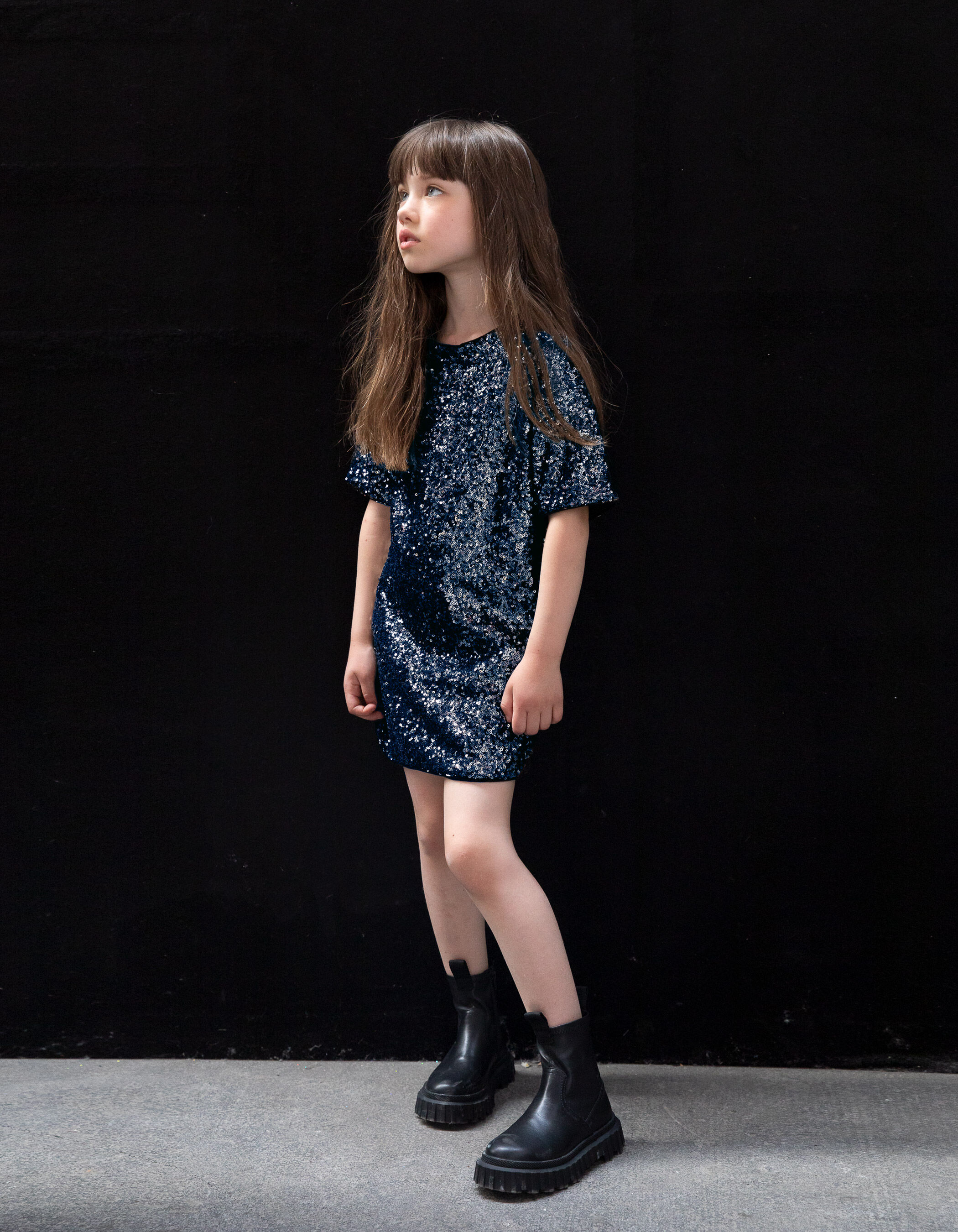 Girls storm blue sequin dress