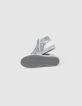 Witte leren sneakers met zilverkleurige glitters Dames-5