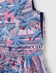 Witte jurk jacquard palmen-luipaarden meisjes-5