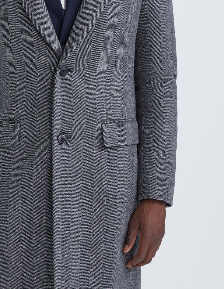 Men’s charcoal semi-plain coat-4