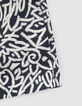 Marineblauwe zwemshort met grafische print Heren-3