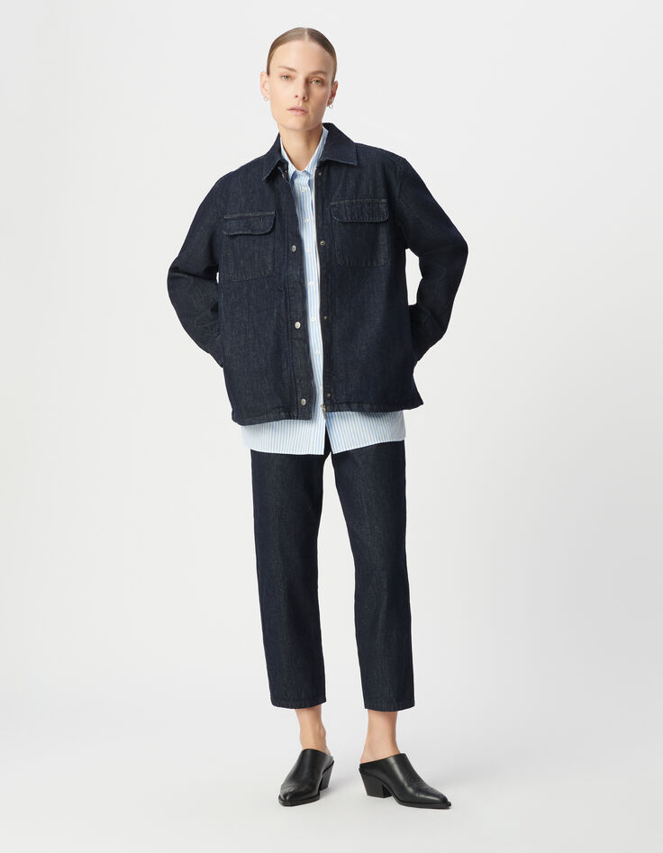 Damen Saharienne mit Reißverschluss aus Denim und recycelter Baumwolle-1