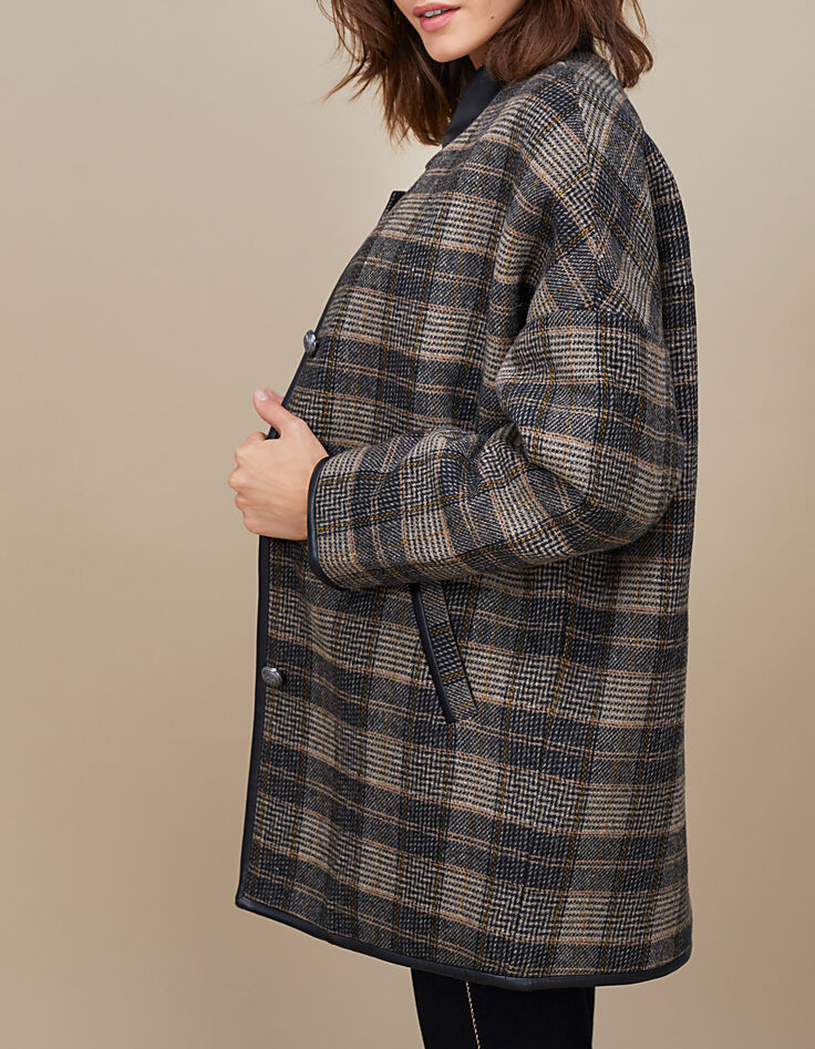 Manteau fauve à carreaux I.Code-1 Manteau fauve à carreaux I.Code-1