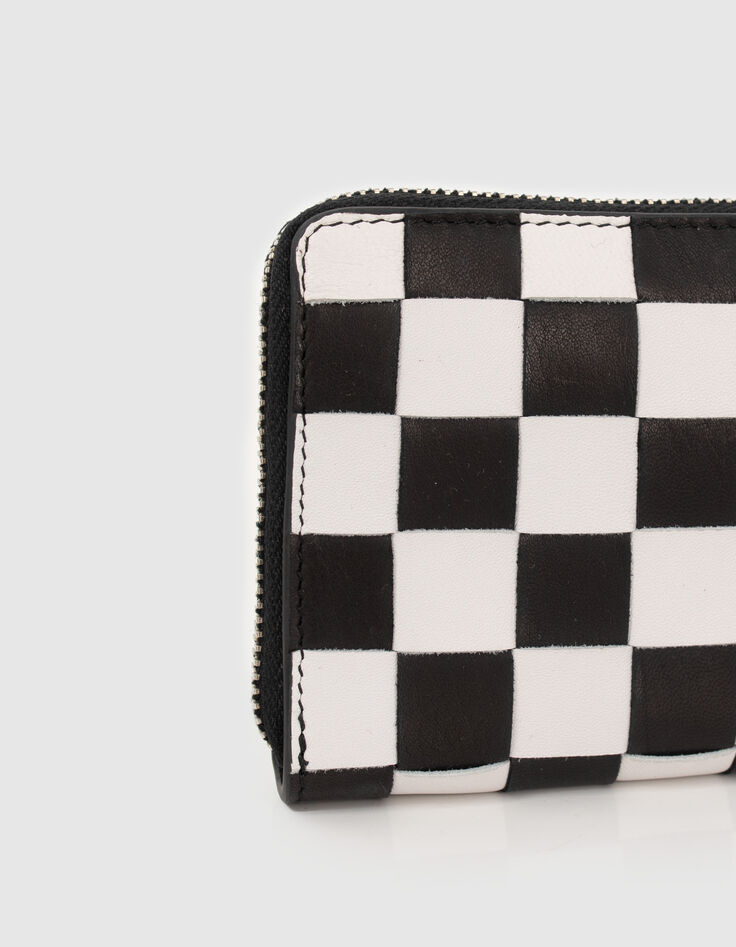 Cartera 1440 mini Compagnon cuero trenzado damero mujer-5