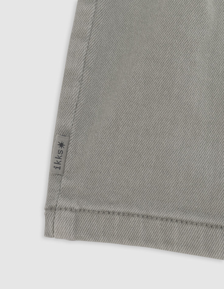 Short en jean kaki ceinture clous et oeillets fille-6