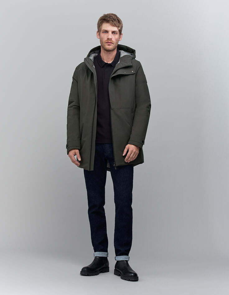 Parka verde oscuro interior estampado mármol WATERPROOF Homme-2