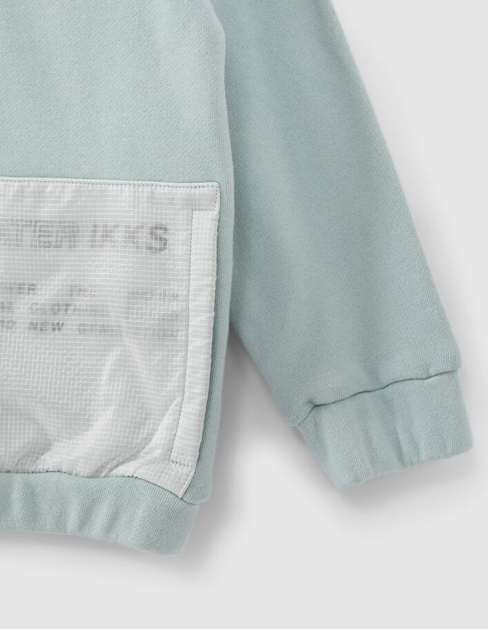 Watergroene sweater nylon geruite zak jongens - IKKS
