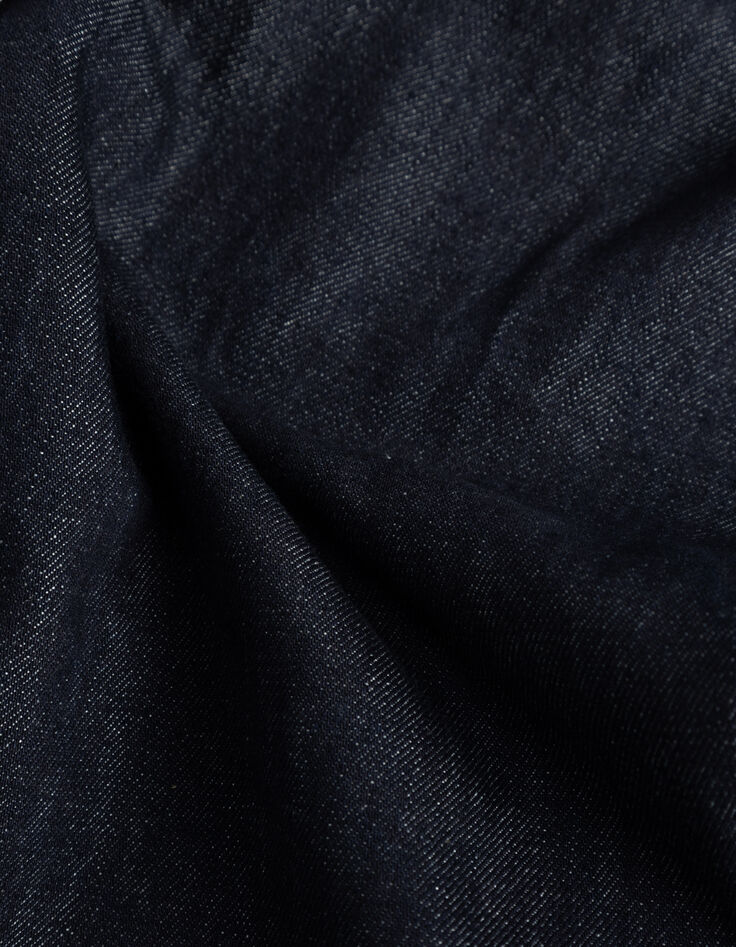 Blaues Damen-Jeanshemdkleid Samtkragen und -manschetten-6 Blaues Damen-Jeanshemdkleid Samtkragen und -manschetten-6