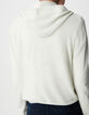 Women's white herringbone knitted cardigan with openwork back-5