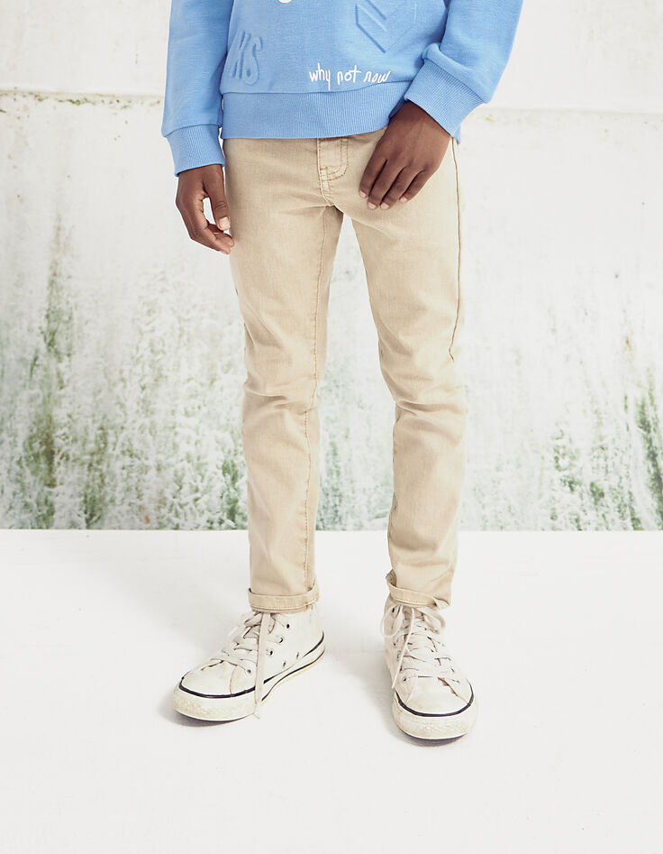 Jean slim beige moyen garçon -7 Jean slim beige moyen garçon -7