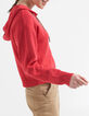 Pull coquelicot tricot à capuche et col zippé I.Code-1