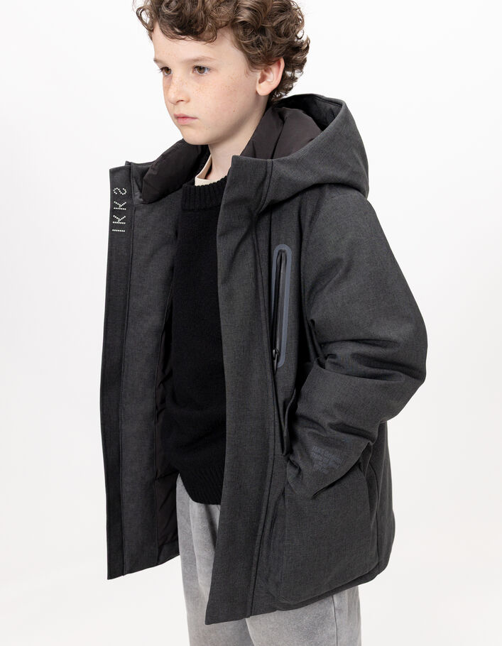 Parka grise intérieur matelassé garçon IKKS