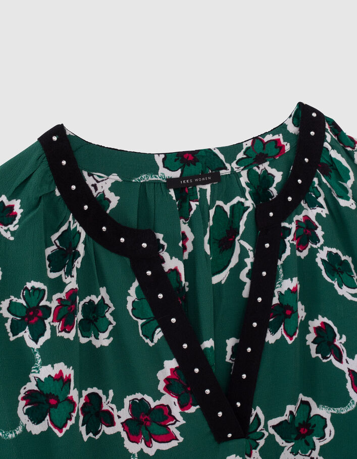 Blouse verte imprim?� maxi floral Femme