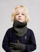 Snood kaki tricot recyclé broderie panthère garçon-1